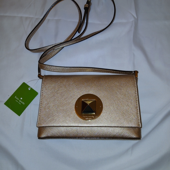 Kate Spade Metallic Gold Crossbody Bag - Picture 1 of 7
